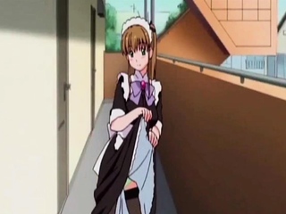 Anime maid masturbates