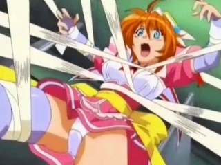 Busty blonde anime teen